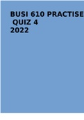 BUSI 610 PRACTISE QUIZ 4 2022