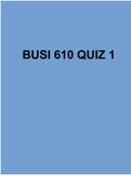 BUSI 610 QUIZ 1