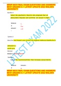 NRNP 6635 FINAL EXAM QUESTIONS AND ANSWERS BEST GRADED A + LATEST UPDATE 2022/2023 WALDEN UNIVERSITY