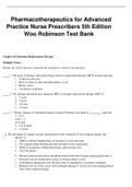 Pharmacotherapeutics for Advanced Practice Nurse Prescribers 5th Edition Woo Robinson Test Bank Chapter 40. Hormone Replacement Therapy