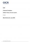 OCR GCE  Classical Civilisation H408/33 Politics of the late republic A Level Mark Scheme for June 2024