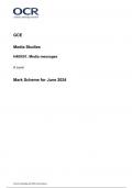 OCR GCE  Media Studies H409/01 Media messages A Level Mark Scheme for June 2024