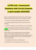 LETRS Unit 1 Assessment Questions with Correct Answers | Latest Update 2024/2025