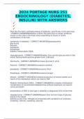 2024 PORTAGE NURS 251 ENDOCRINOLOGY (DIABETES, INSULIN) WITH ANSWERS 	