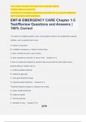 EMT-B EMERGENCY CARE Chapter 1-5 Test/Review Questions and Answers | 100% Correct