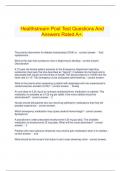 Healthstream Post Test Questions And Answers Rated A+.