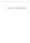 NSG 4067 WEEK 3 QUIZ| VERIFIED SOLUTION 