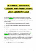 LETRS Unit 1 Assessment | Questions and Correct Answers | Latest Update 2024/2025