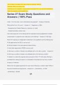 Series 27 Exam Study Questions and Answers | 100% Pass