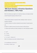 SIE Exam Section 4 Practice Questions and Answers | 100% Pass