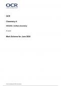 OCR GCE  Chemistry A H432/03: Unified chemistry A Level Mark Scheme for June 2024