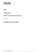 OCR GCE  Chemistry B H433/01: Fundamentals of chemistry A Level Mark Scheme for June 2024