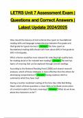 LETRS Unit 7 Assessment Exam | Questions and Correct Answers | Latest Update 2024/2025