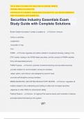 Securities Industry Essentials Exam Study Guide with Complete Solutions