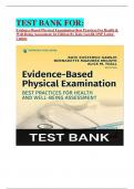 TEST BANK FOR: Evidence-Based Physical Examination Best Practices For Health & Well-Being Assessment 1st Edition By Kate Gawlik DNP Latest Update