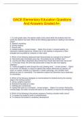  GACE Elementary Education Questions And Answers Graded A+.