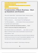 Fundamentals of Music Business - Start- up Questions and Answers