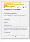 Financial Management 101 Exam Study Guide with Complete Solutions