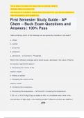 First Semester Study Guide - AP Chem – Buck Exam Questions and Answers | 100% Pass