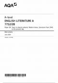 2024 AQA A LEVEL ENGLISH LITERATURE A PAPER 2B MARK SCHEME (7712/2B)