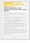 GFEBS Reimbursables - Debt Management Study Guide with Complete Solutions