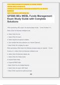 GFEBS BEx WEBL Funds Management Exam Study Guide with Complete Solutions