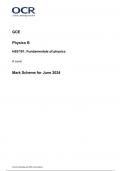 OCR GCE  Physics B H557/01: Fundamentals of physics A Level Mark Scheme for June 2024