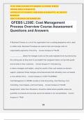 GFEBS L230E: Cost Management Process Overview Course Assessment Questions and Answers