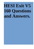 HESI Exit V5 160 Questions and Answers.