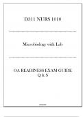 (WGU D311) NURS 1010 Microbiology with Lab - OA Readiness Exam Guide - 2024.