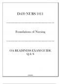 (WGU D439) NURS 1011 Foundations of Nursing - OA Readiness Exam Guide - 2024