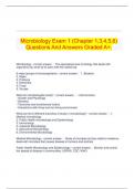 Microbiology Exam 1 (Chapter 1,3,4,5,6) Questions And Answers Graded A+.