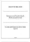 (WGU D218) NURS 3600 Intrapersonal Leadership& Professional Growth - FA Readiness Exam Guide