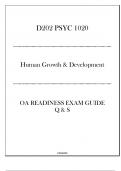 (WGU D202) PSYC 1020 Human Growth & Development - OA Readiness Exam Guide - 2024