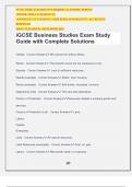 iGCSE Business Studies Exam Study Guide with Complete Solutions