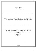 (HU) NU 500 Theoretical Foundations for Nursing - Midterm Readiness Exam Guide - 2024