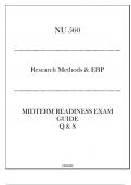 (HU) NU 560 Research Methods & EBP - Midterm Readiness Exam Guide - 2024.