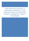 Test Bank for Auditing: A Risk Based-Approach, 11th Edition, Karla M. Johnstone, Audrey A. Gramling, Larry E. Rittenberg