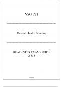 (HU) NSG 221 Mental Health Nursing - Readiness Exam Guide Q & S - 2024.