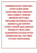 PHARMACOLOGY D398 WGU STUDY GUIDE EXAM QUESTIONS AND COMPLETE 100% CORRECT VERIFIED ANSWERS WITH WELL EXPLAINED RATIONALES AND  GRADED A+ BY EXPERTS LATEST UPDATE 2024 ALREADY PASSED!!!!! WITH 100% GUARANTEED SUCCESS AFTER DOWNLOAD (ALL YOU NEED TO PASS Y