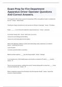 Exam Prep for Fire Department Apparatus Driver Operator Questions And Correct Answers.