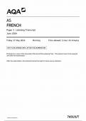 2024 AQA AS FRENCH PAPER 1 (7651/1/T: Listening Transcript)