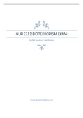 NUR 2212 BIOTERRORISM EXAM Verified Q&A