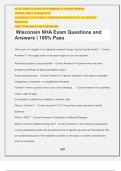 Wisconsin NHA Exam Questions and Answers | 100% Pass