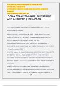 CCMA EXAM 2024 (NHA) QUESTIONS AND ANSWERS | 100% PASS