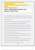 NHA- CCMA 2024 Questions and Answers 100% Pass