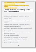 NHA A 2024-2025 Exam Study Guide with Correct Answers