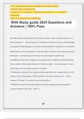 NHA Study guide 2024 Questions and Answers | 100% Pass