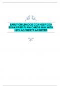 EARLY CHILDHOOD CDA HELP CDA  EXAM PREP FLASHCARDS 2024 WITH  100% ACCURATE ANSWERS