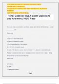 Penal Code (8) TEEX Exam Questions and Answers |100% Pass